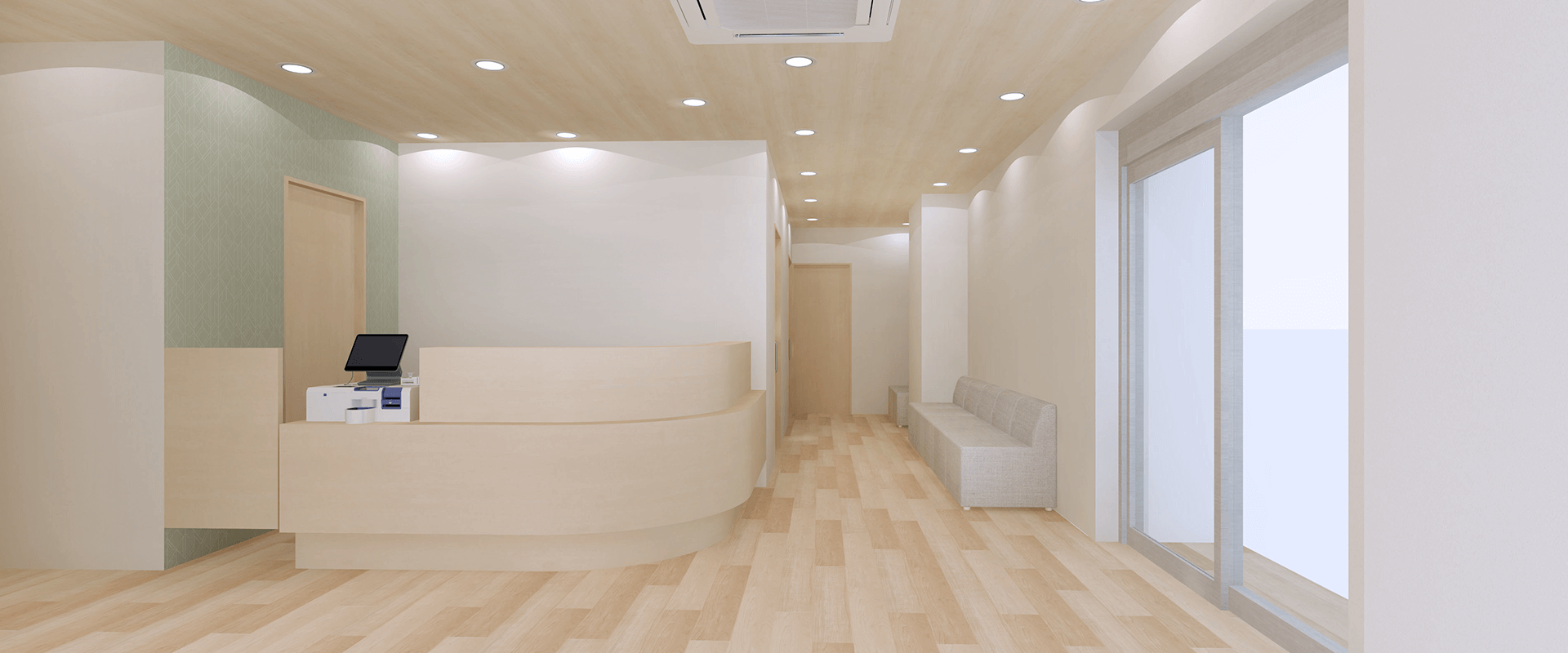 中野富士見町サニークリニックの内装のパース